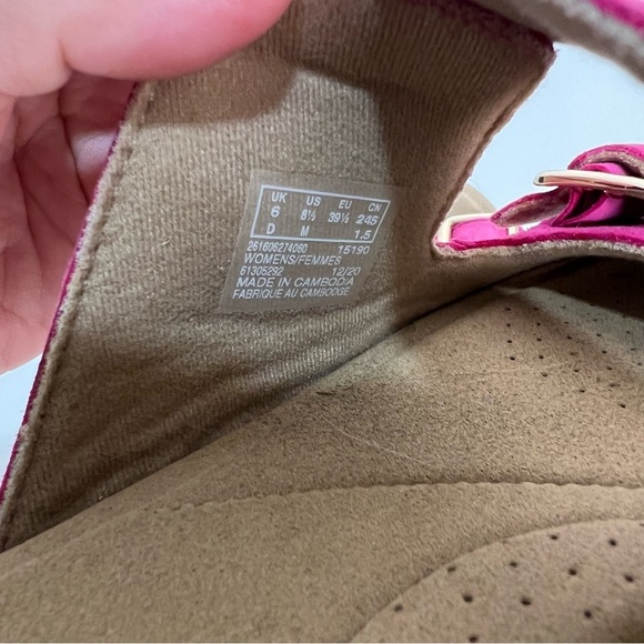 Clarks Collection Lana Beach Slide Sandals Pink Leather Platform Size 8.5 - Picture 11 of 11